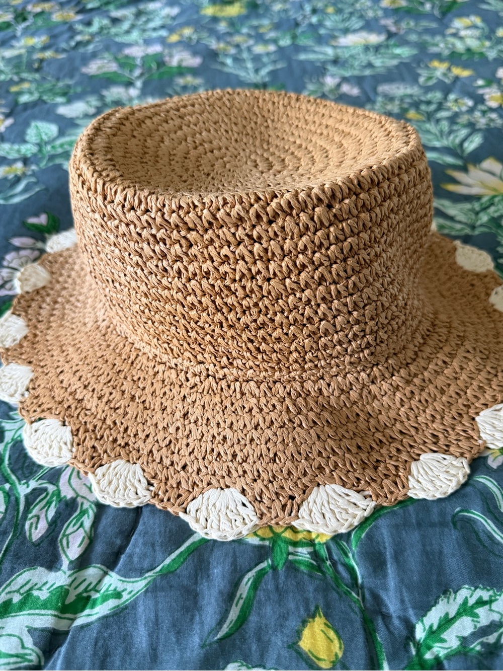 Madewell Raffia Scalloped Trim Hat | Size S/M